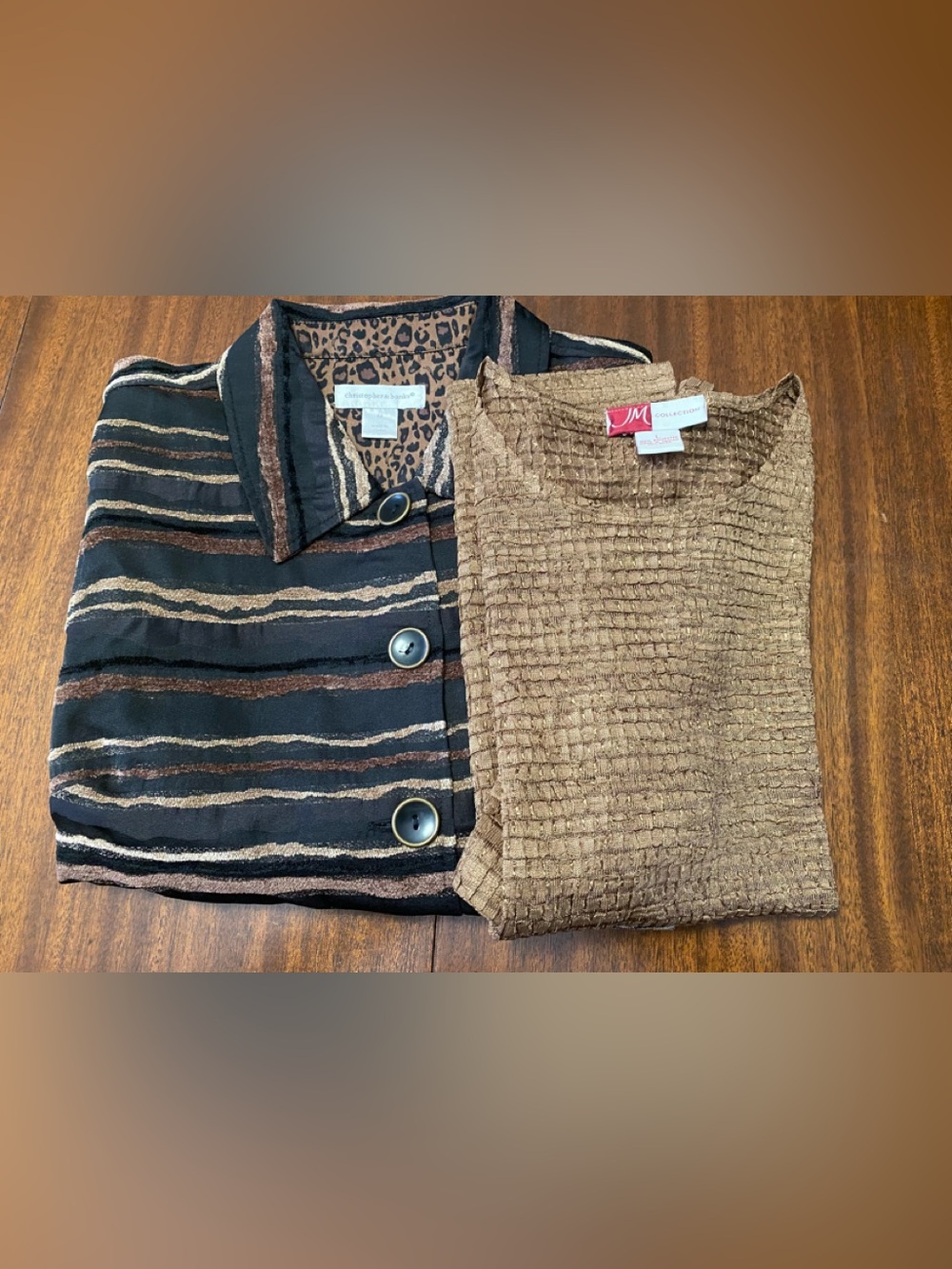 Christopher & Banks Jacket (M) with JM Blouse (L)